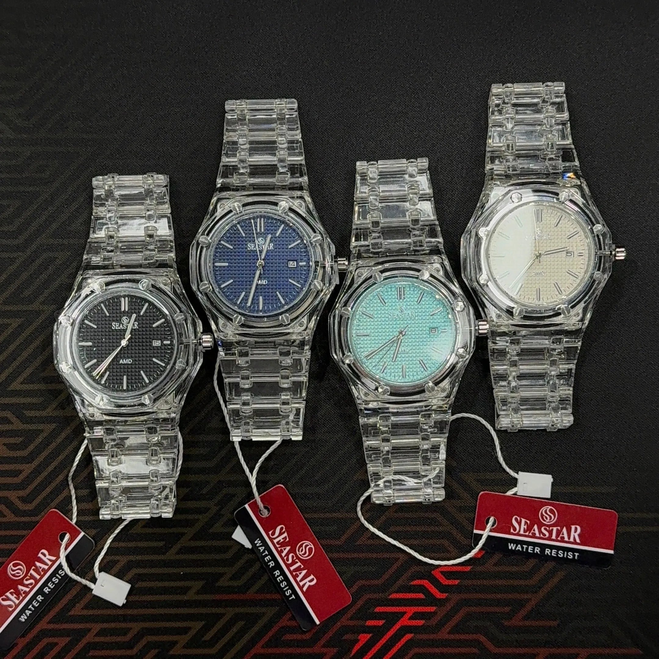 Transparent Glass Seastar Watch - Water Resistant